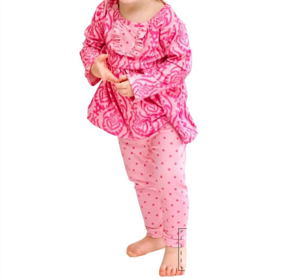 NEW PETE + LUCY girls moroccan pant set in pink